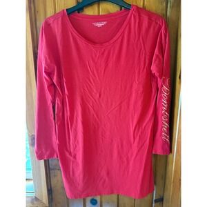 Victoria's Secret Red Bombshell Long Sleeve‎ Top Tee Shirt Womans Size Medium
